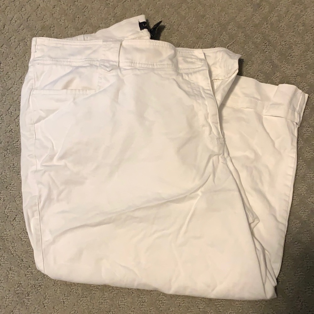 Lane Bryant Cream Capri w/ Stretch Waist Band